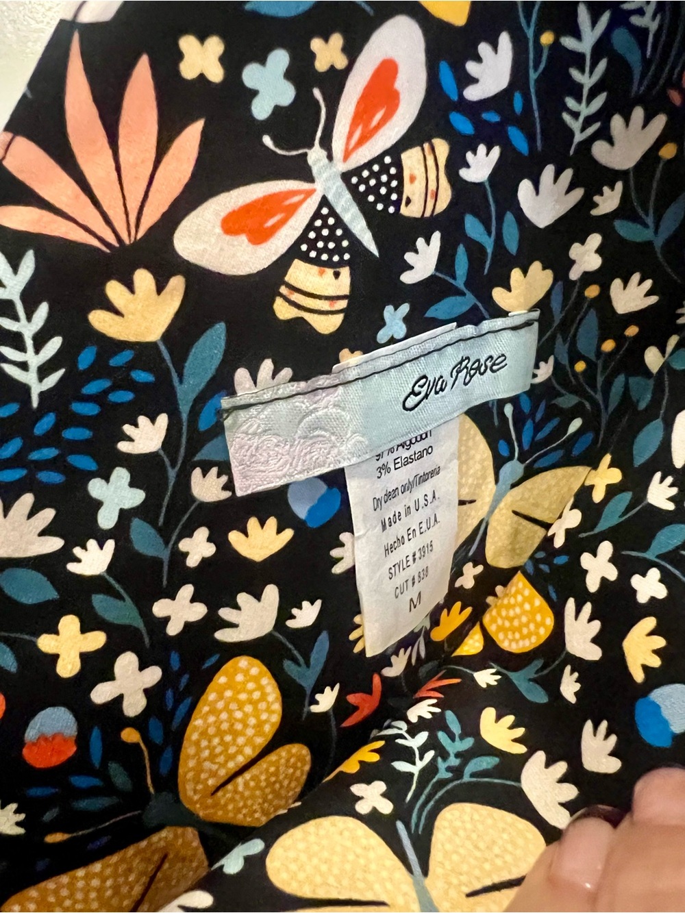 Eva Rose Women's Floral Dk.Navy Dress with Multicolor Print